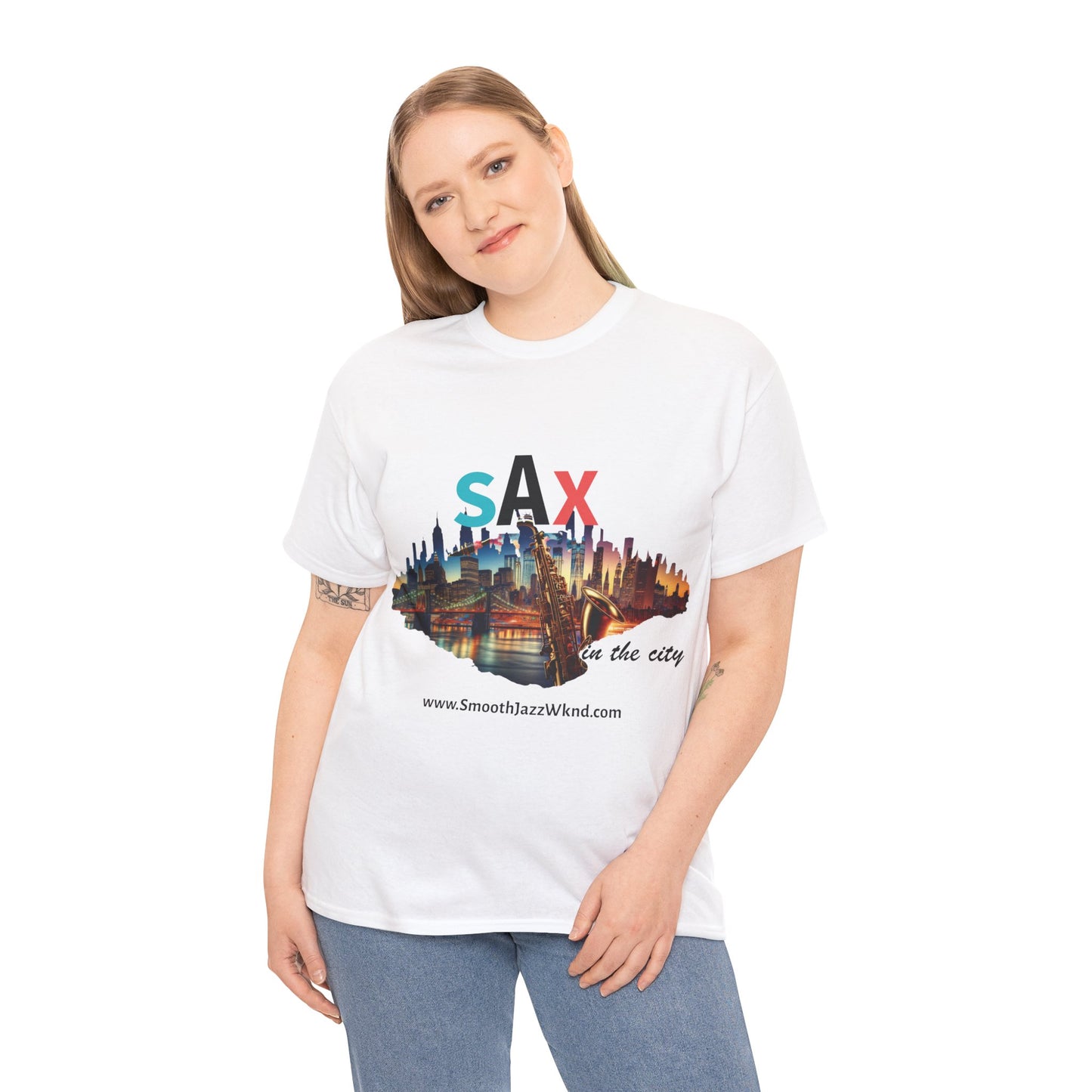 Sax in the City - Unisex Heavy Cotton Tee
