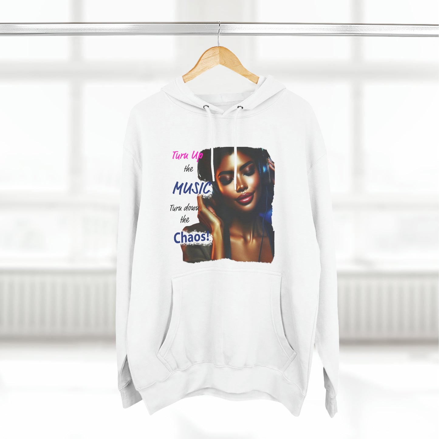 Turn Up the Music... Women's Three-Panel Fleece Hoodie