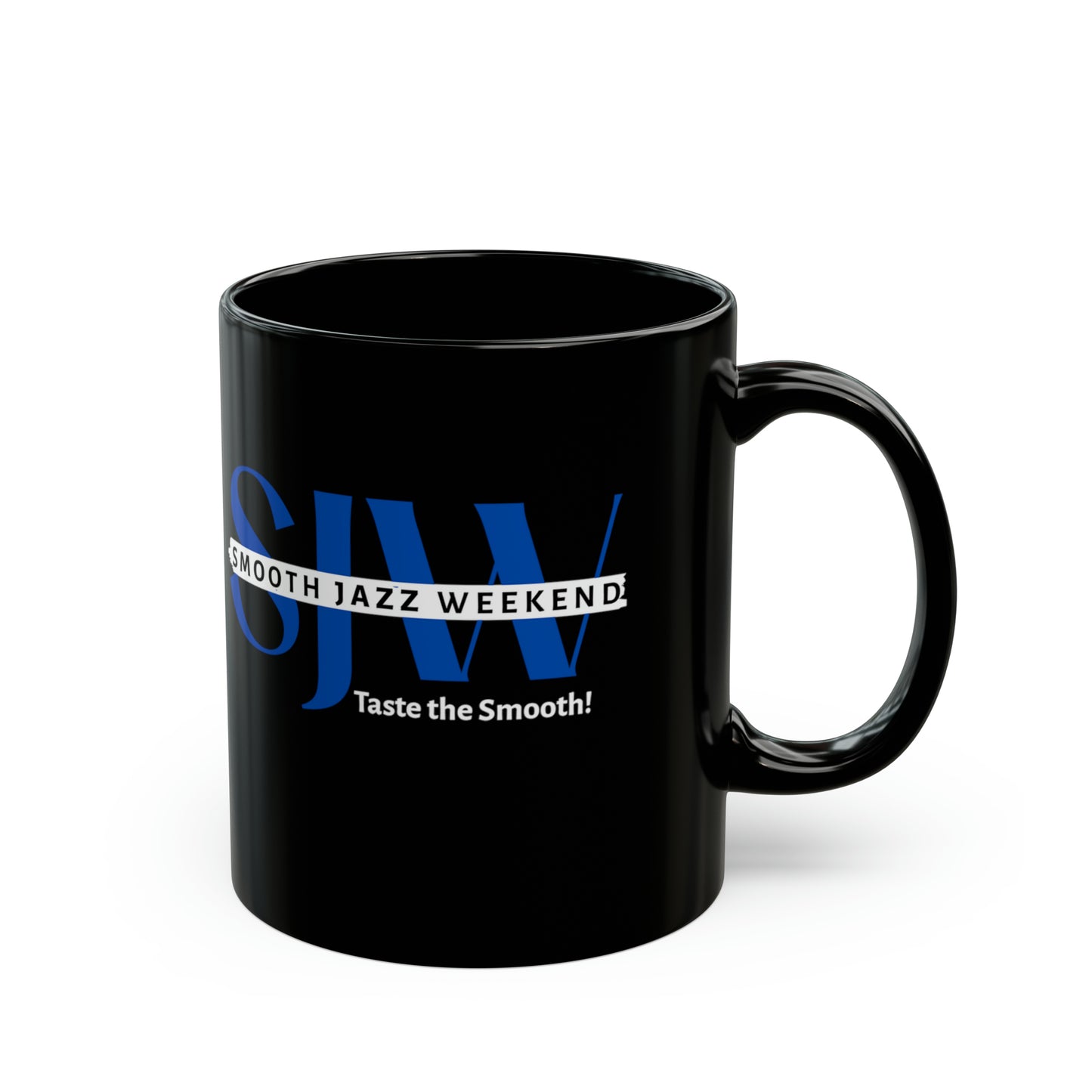 Taste the Smooth - Blue Logo 11oz Black Mug