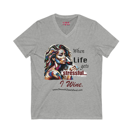 When Life Gets Stressful... Women's Jersey Short Sleeve V-Neck Tee