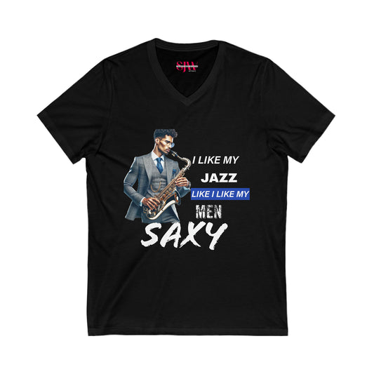 I Like My Jazz... Women's Jersey Short Sleeve V-Neck Tee